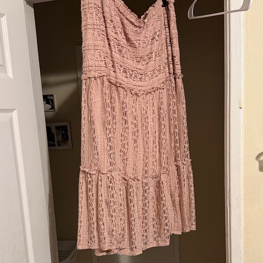 Celebrity Pink Blush Lace Dress